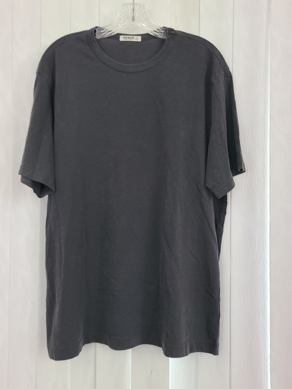 Buck Mason Mens Sz XL Gray Casual Crew Neck Short Sleeves Cotton USA T Shirt